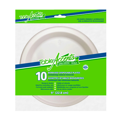 Table Accents - Biobased disposable plates, Pk. of 10
