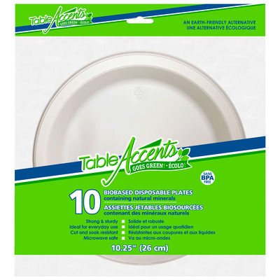Table Accents - Biobased disposable plates, Pk. of 10