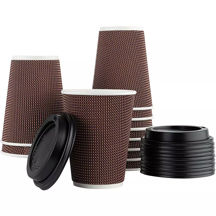 Table Accents Signature - Disposable corrugated coffee cups, pk. of 10, 12 oz