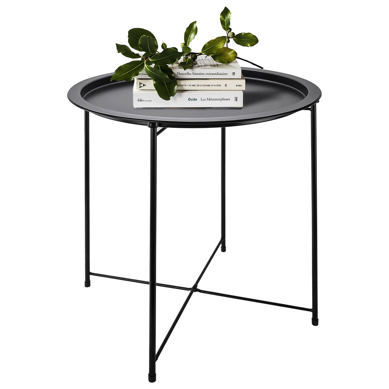 Table d'appoint pliante en métal