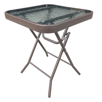 Table pliante vitr&eacute;e