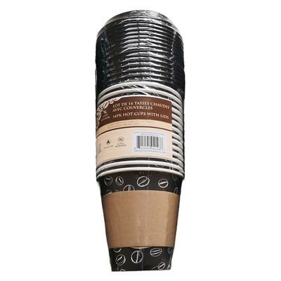 Tasse de caf&eacute; jetable avec couvercle, Paq. de 14