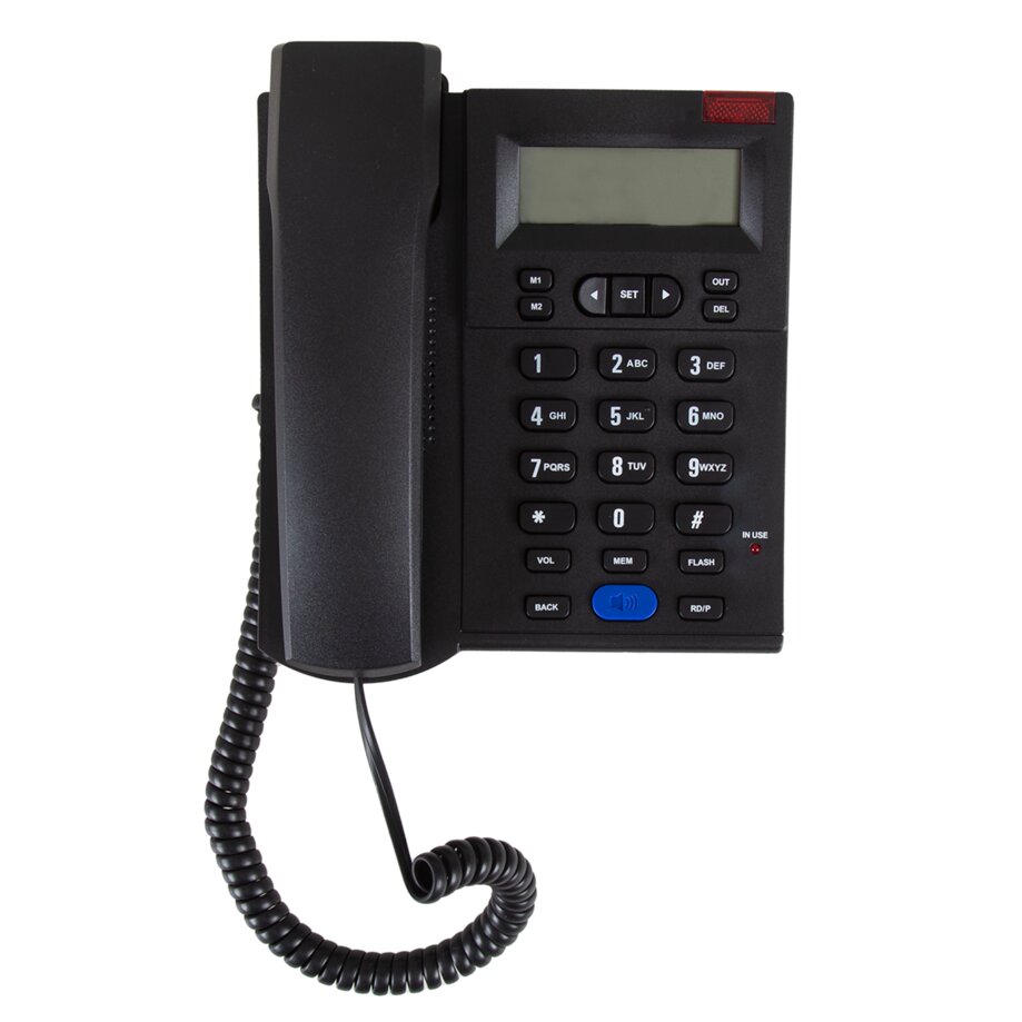 Téléphone mains libres avec afficheur d'appel. Colour: black