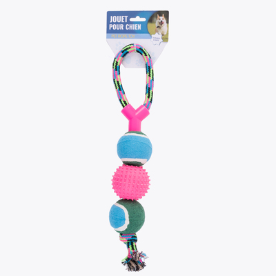 Tennis ball rope toy for dogs - Pink