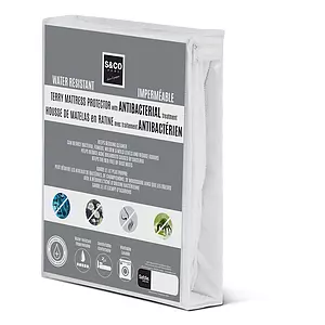 Terry mattress protector with antibacterial treatment