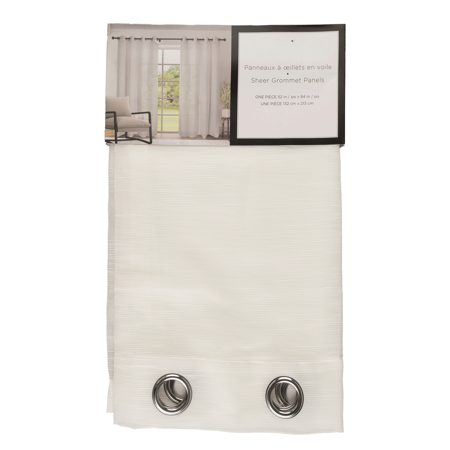 Textured sheer panel with grommets, 52"x84"