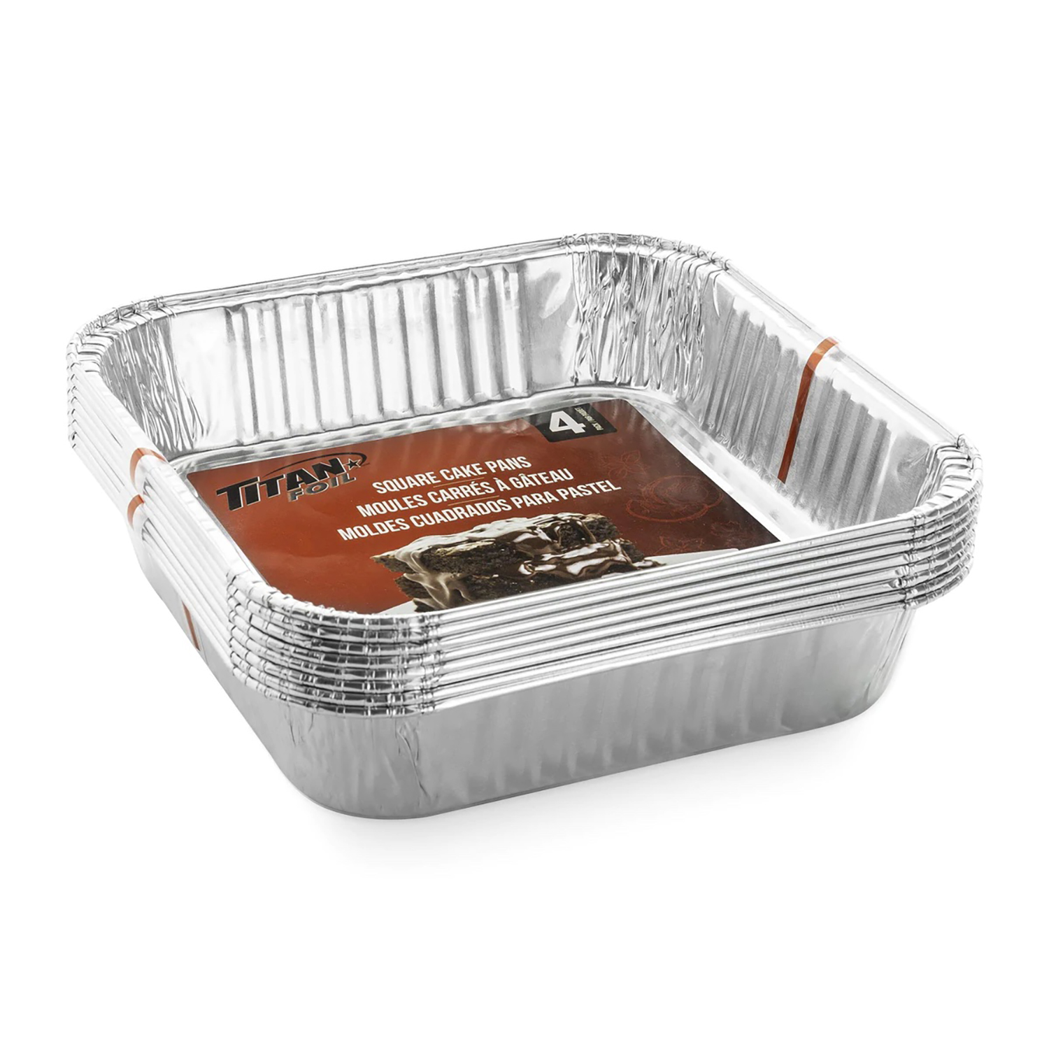 Titan Foil - Aluminum square cake pans, pk. of 4