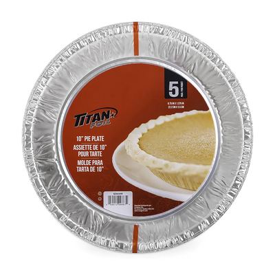 Titan Foil - Assiettes de tarte de 10" en aluminum, paq. de 5