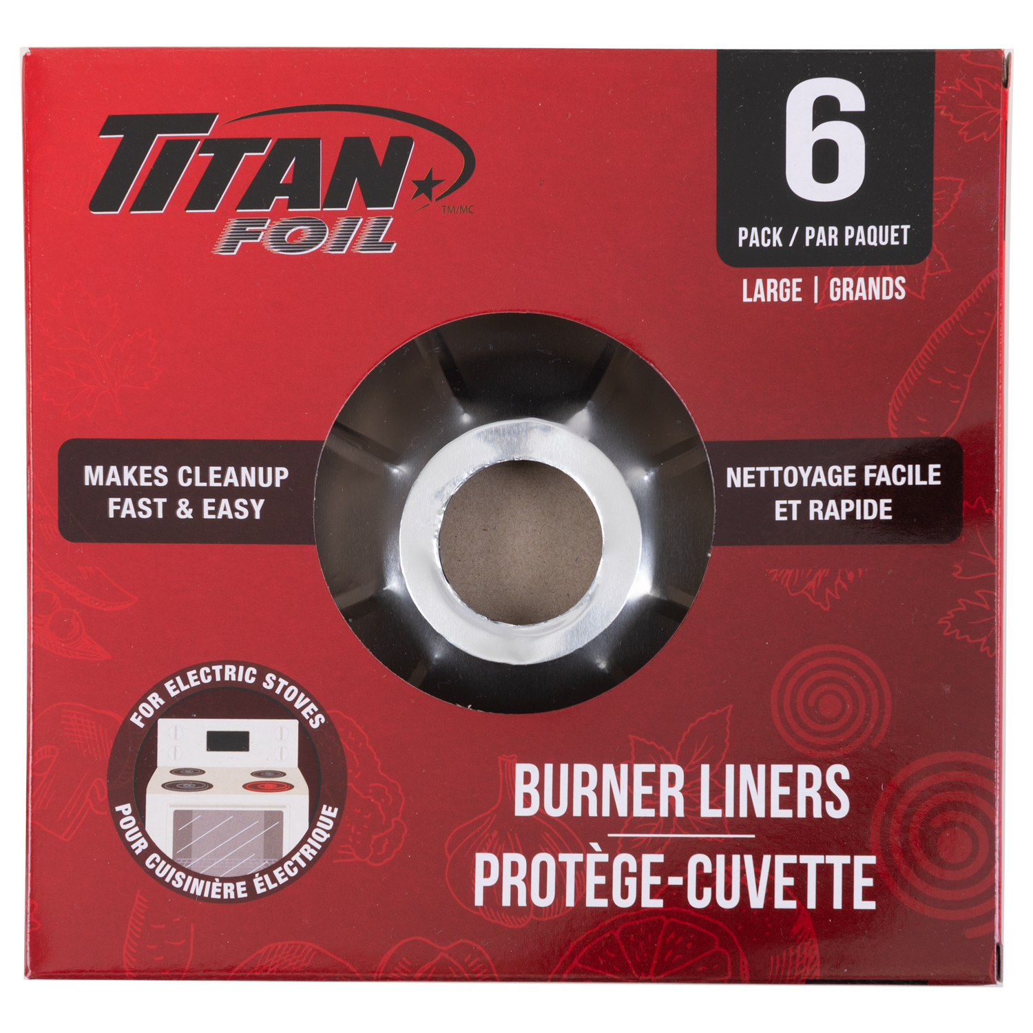 Titan Foil - Large aluminum burner liners, pk. of 6