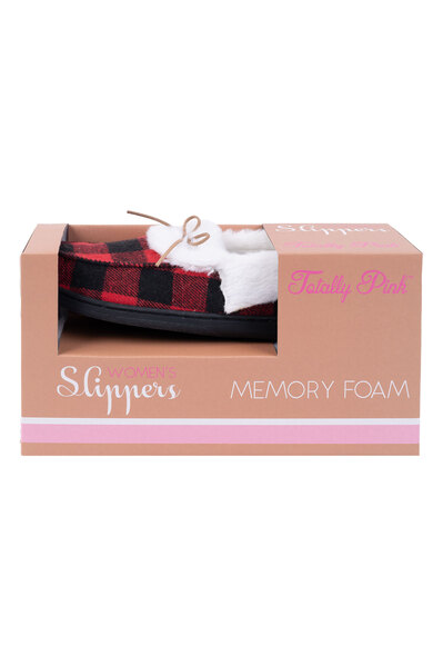 Totally Pink - Boxed memory foam moccassin slippers