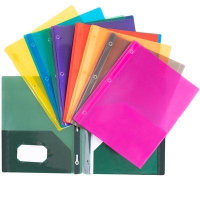 Translucent plastic portfolio with pockets
