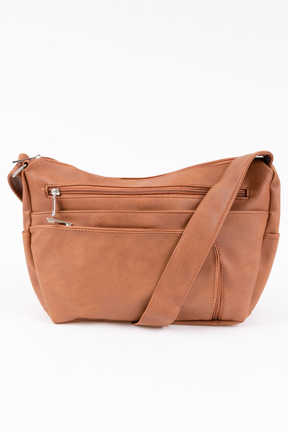 Triple Zip Pocket Medium Crossbody Bag 