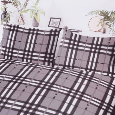 TRISTAN Collection - Printed comforter set, 2-3 pcs - Grey and black plaid