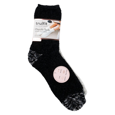Tru Fit - Chaussettes douillettes en chenille, 2 paires