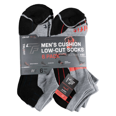 Tru Fit - Low cut cushioned sport socks, 6 pairs