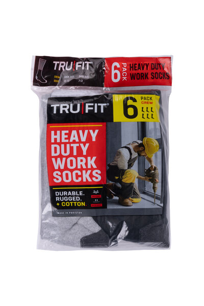 TruFit - Heavy duty work crew-cut socks - 6 pairs