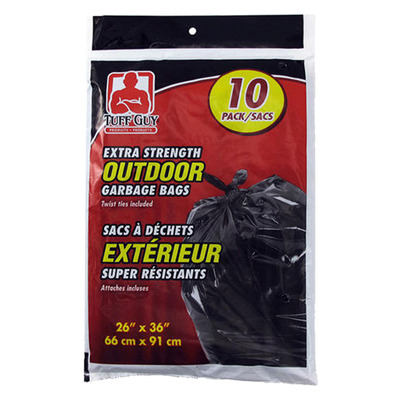 Tuff Guy - Extra strength outdoor garbage bags, pk. of 10 - 77L