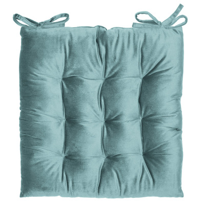 Tufted velvet chair cushion, 16"x16"