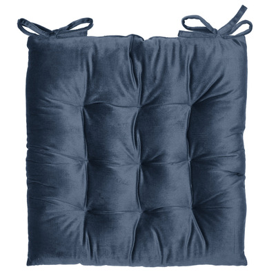 Tufted velvet chair cushion, 16"x16"