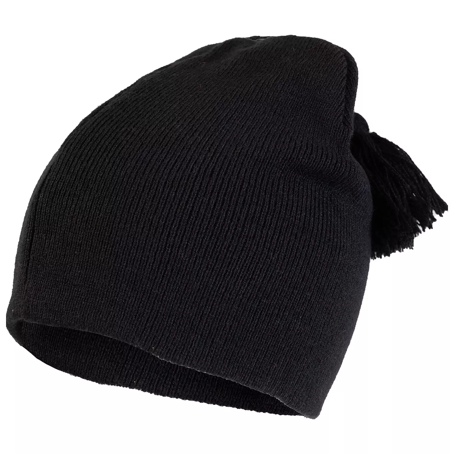 Tuque en tricot avec pompon sur le dessus, black
