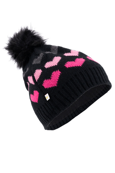 Turn cuff pom pom toque for girls, 2-6 yrs, Surrounded by love