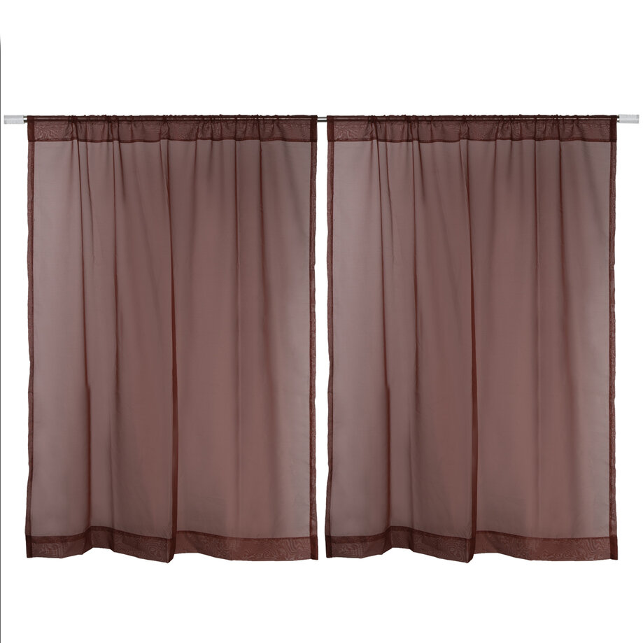 Two semi-sheer voile panels with rod pocket, 54
