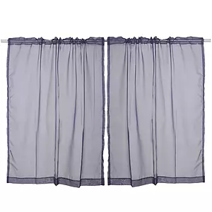 Two semi-sheer voile panels with rod pocket, 54"x63"