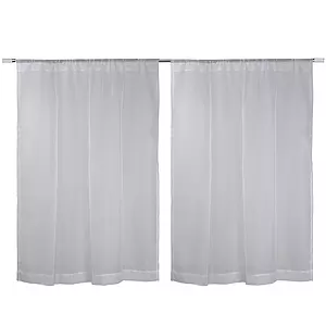 Two semi-sheer voile panels with rod pocket, 54"x63"