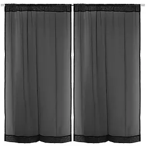 Two semi-sheer voile panels with rod pocket, 54"x84"