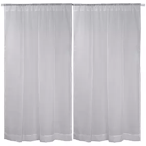 Two semi-sheer voile panels with rod pocket, 54"x84"