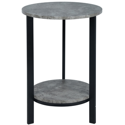 Two-tier, faux cement, round accent table