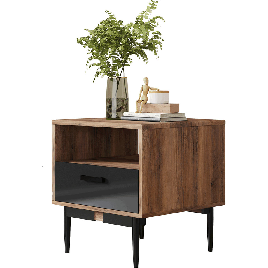 Two-tone walnut side table
