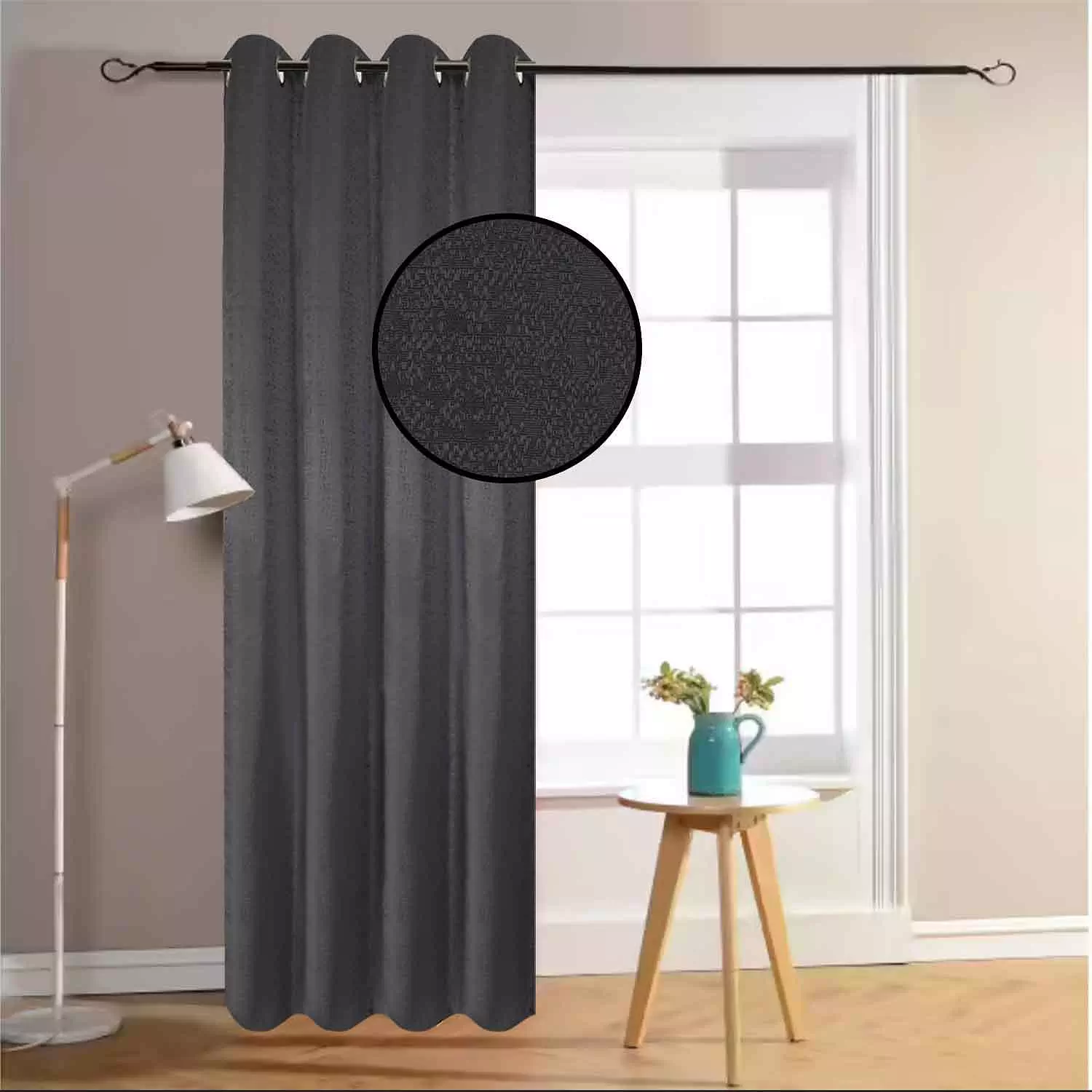 Ultimate blackout curtain with metal grommets, 54"x84", dark grey