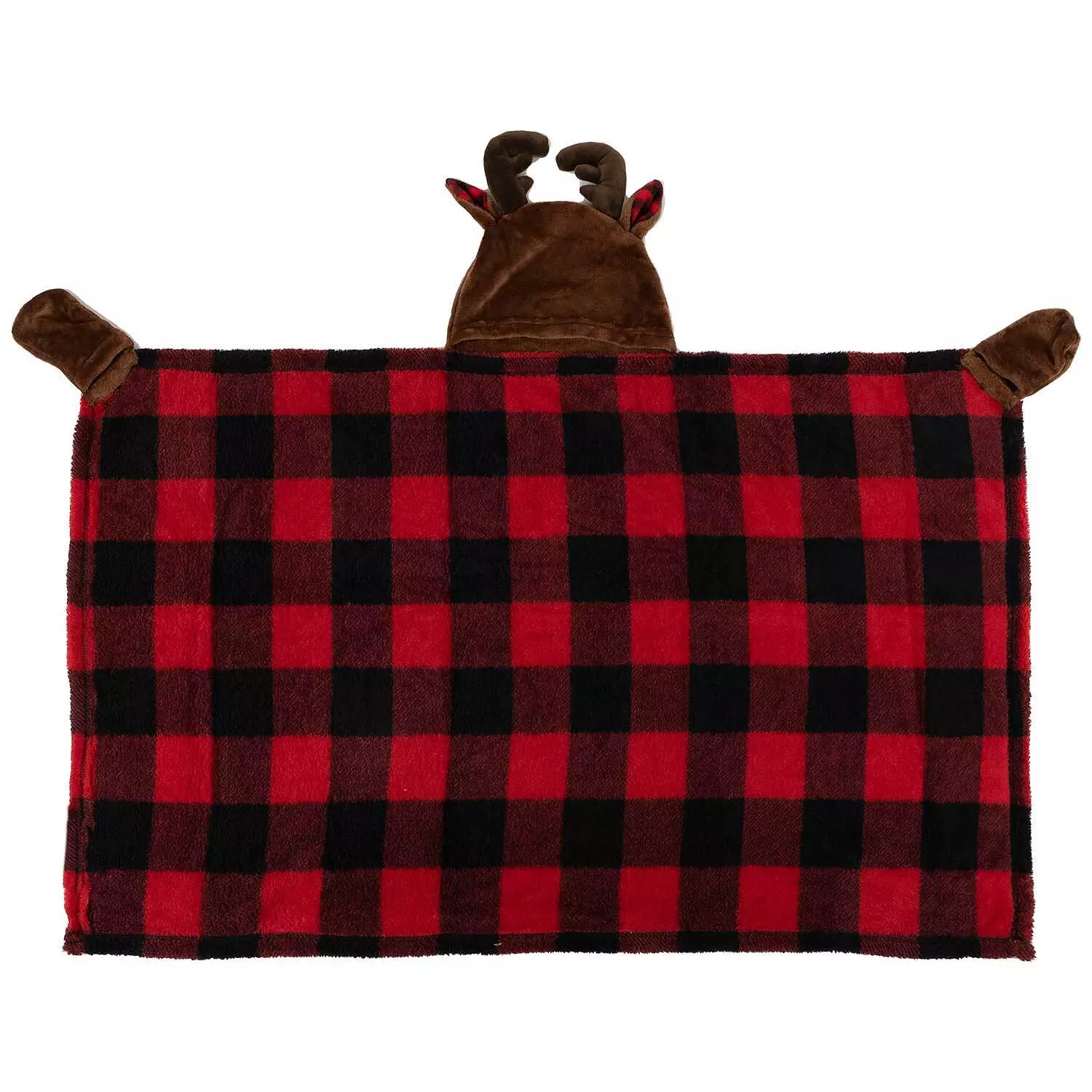 Ultra soft animal hooded throw for kids, 30"x50", moose
