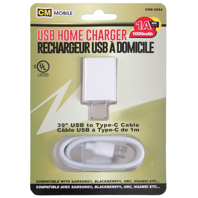 USB-C home charger, 39"