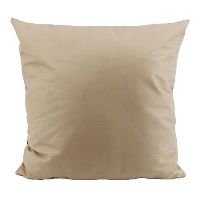 Velvet-feel decorative cushion, 17.5"x17.5" - Beige