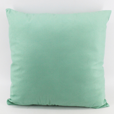 Velvet-feel decorative cushion, 17.5"x17.5" - Mint green