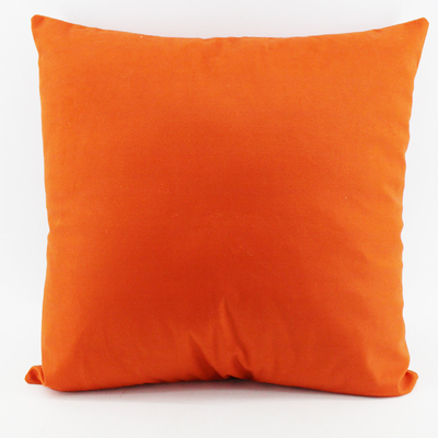 Velvet-feel decorative cushion, 17.5"x17.5" - Pale orange