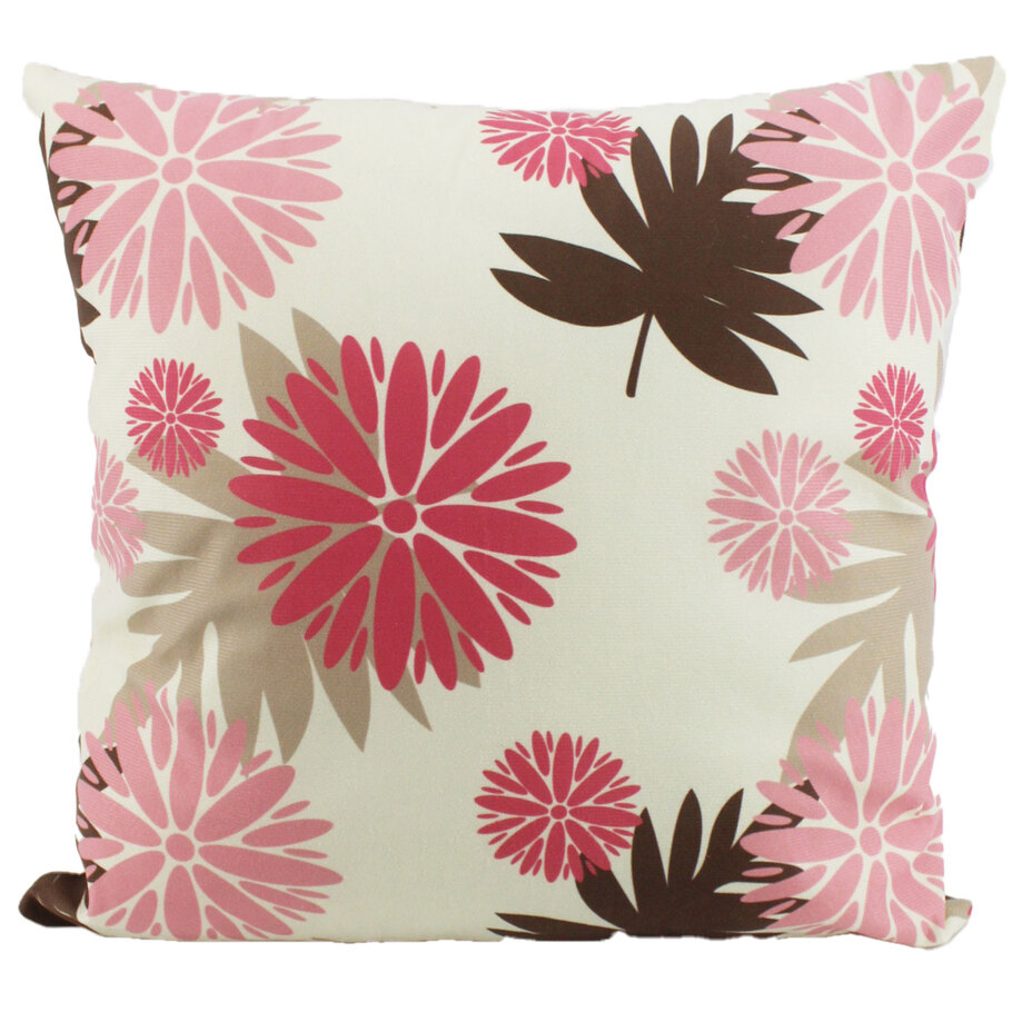 Velvet-feel decorative cushion, 17.5"x17.5" - Rose flowers