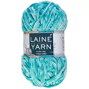 Velvet polyester yarn, aqua, 100g