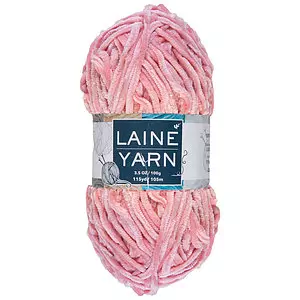 Velvet polyester yarn, light pink, 100g