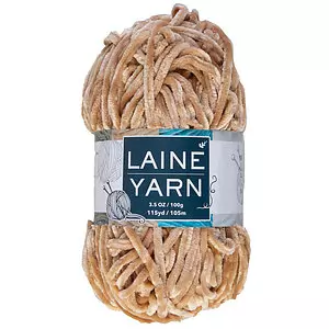 Velvet polyester yarn, tan, 100g