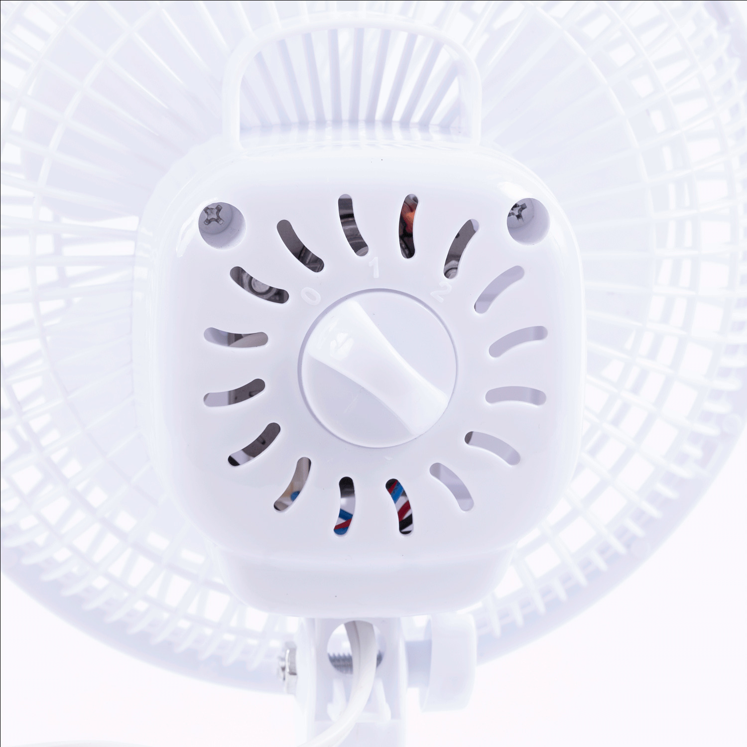 Ventilateur de bureau 2-en-1 avec pince, Blanc. Colour: white, Fr