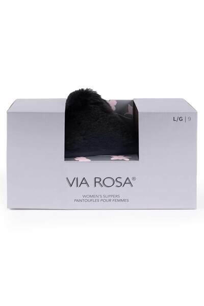 Via Rosa - Boxed faux fur slide slippers