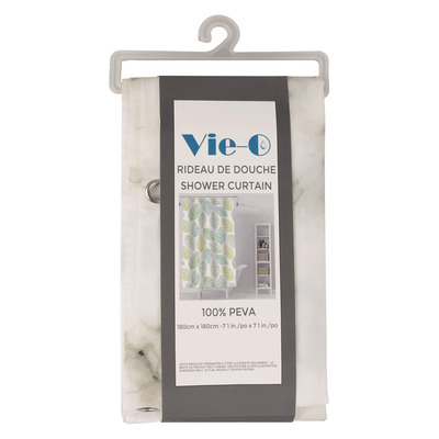 Vie-O - Rideau de douche avec oeillets en m&eacute;tal, Fleurs
