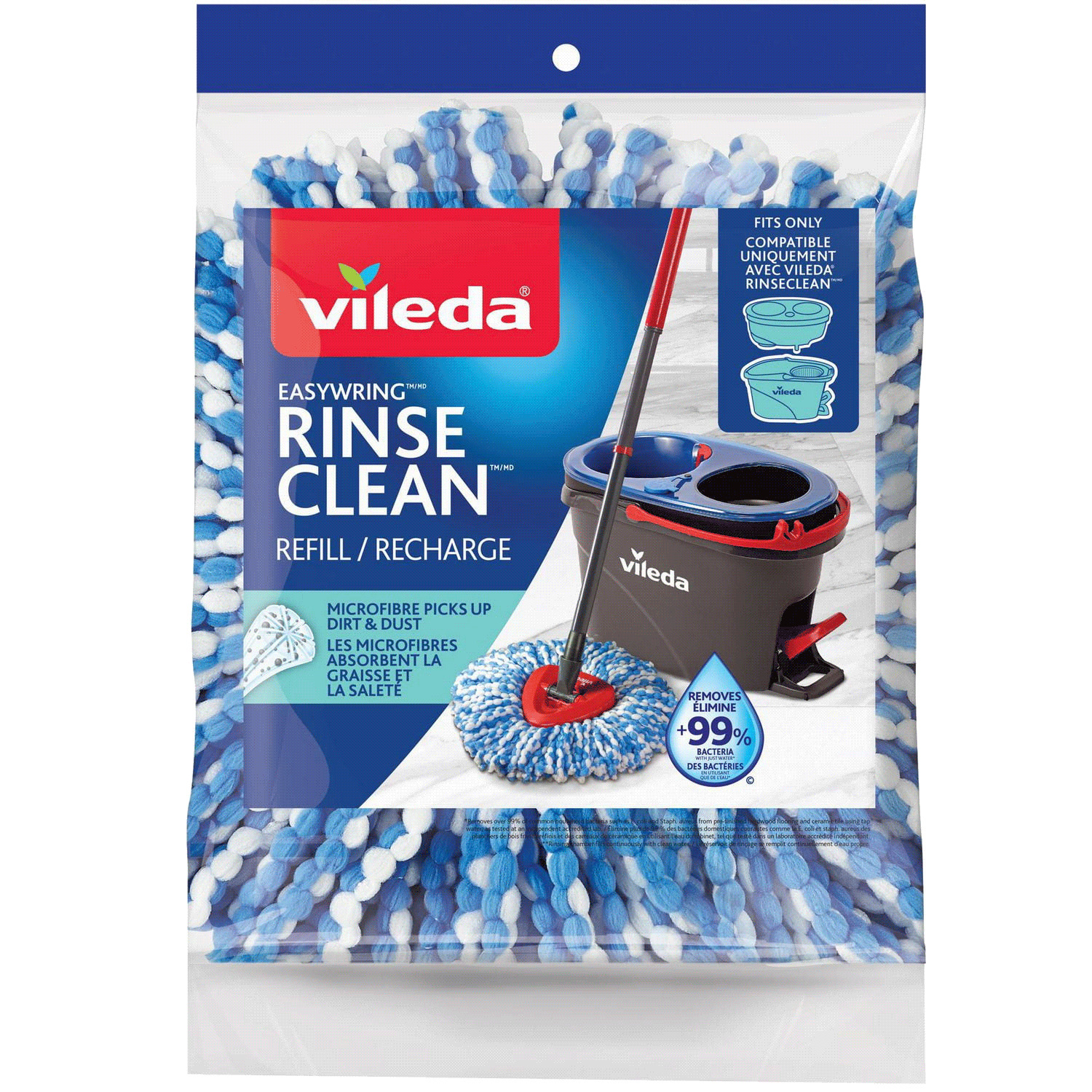 Vileda - EasyWring RinseClean - Reusable mop head replacement