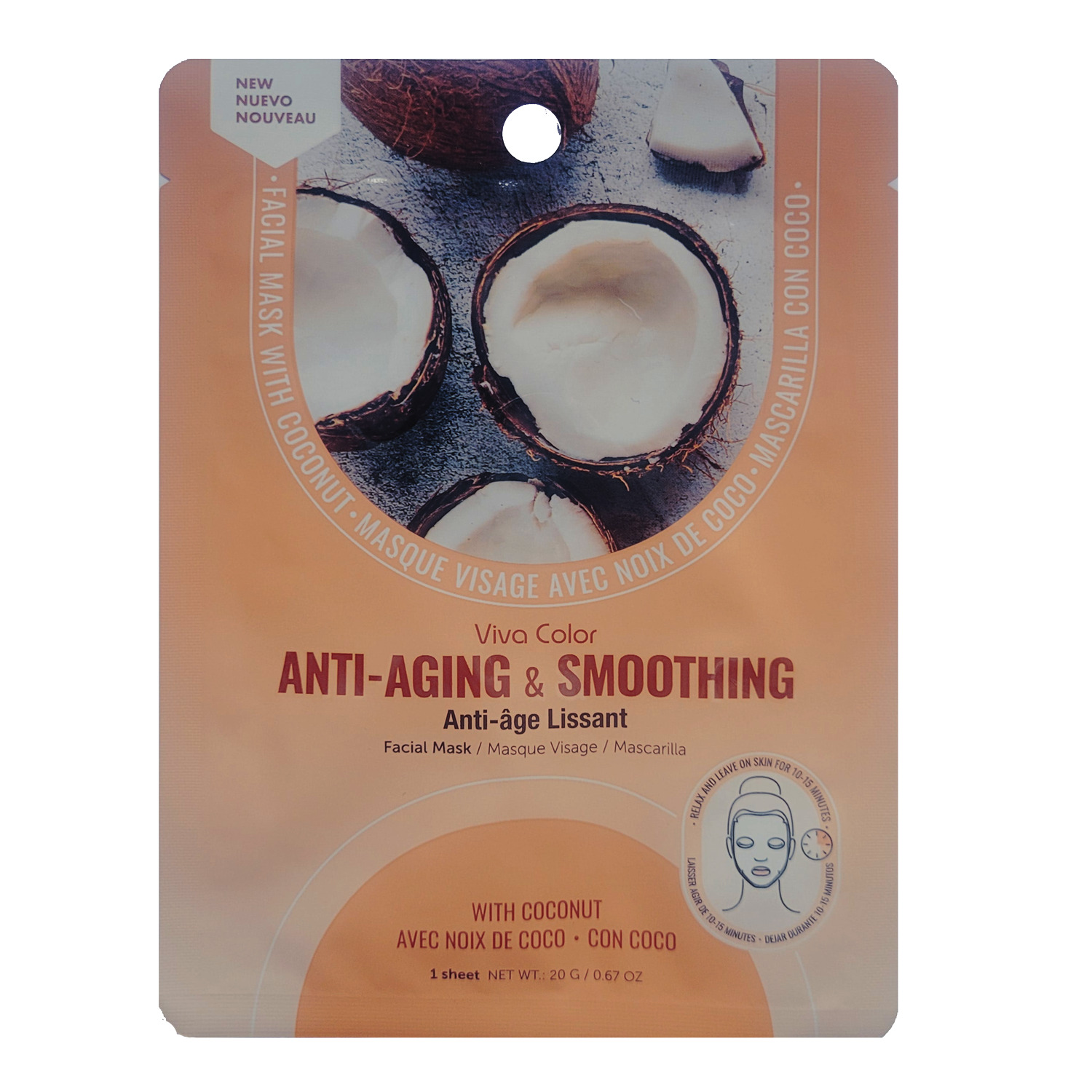 Viva Color - Anti-aging and smoothing facial mask, coconut