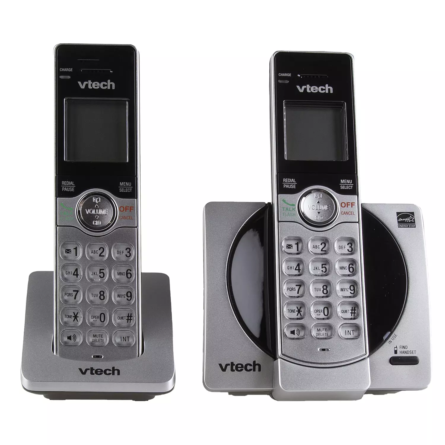 VTech - 2 combinés sans fil avec afficheur/afficheur d'appel en attente.  Colour: grey, Fr