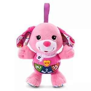 VTech - Cuddle & sing puppy, pink, French