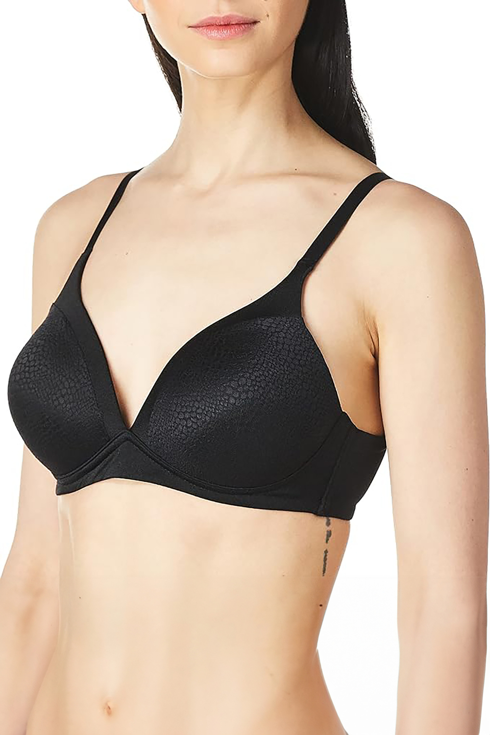Warners - Blissful Benefits ultrasoft wire-free bra. Colour: black. Size:  36c
